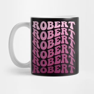 Robert First Name Personalized Retro Groovy Birthday Mug